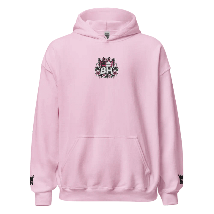 Box Head Embroidered Floral Logo Pink Hoodie product image (1)