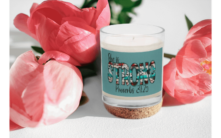 Proverbs 31:25 "She is Strong" Soy Wax Candle product image (1)