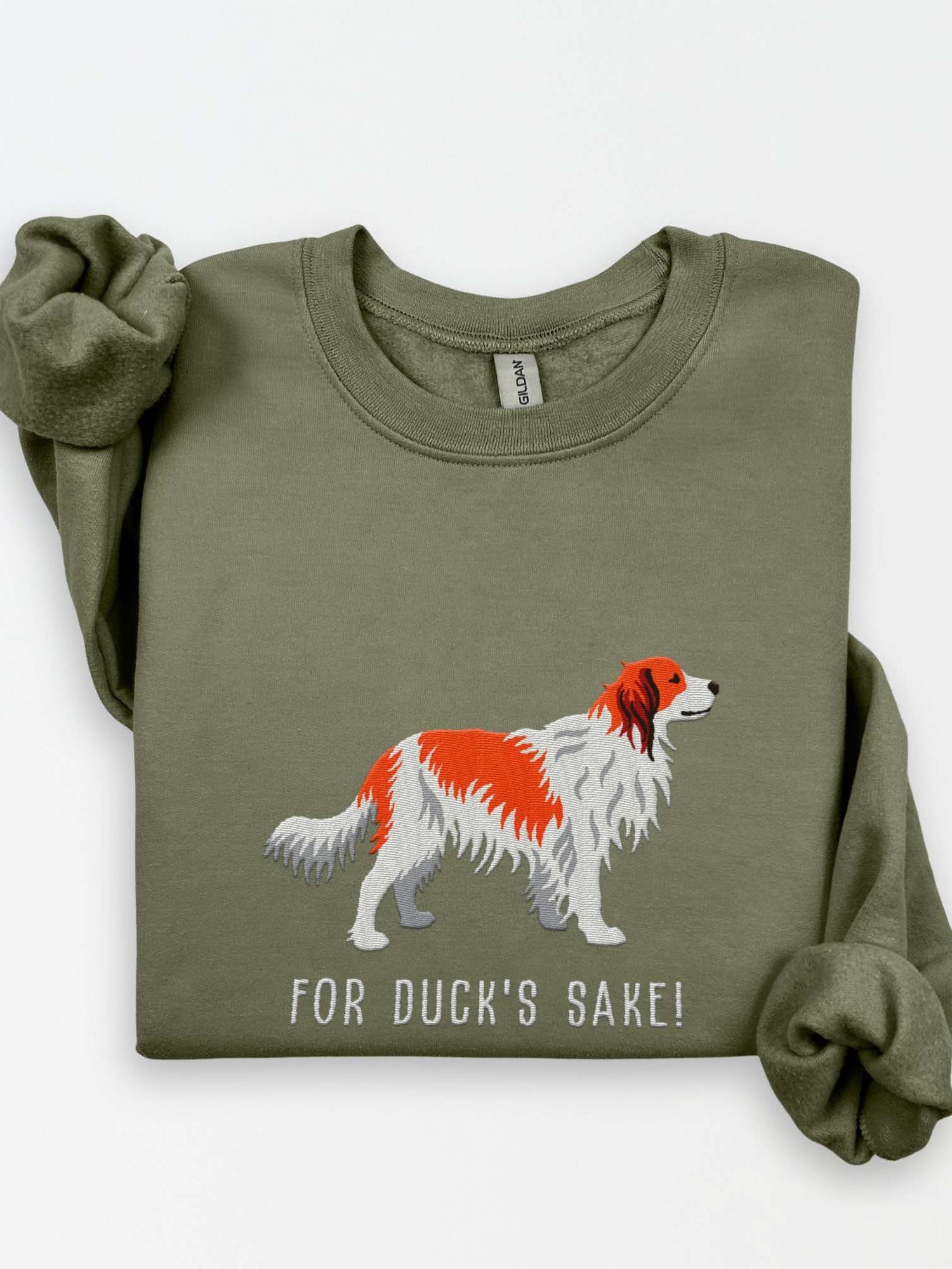 For Duck' Sake Sweatshirt (Embroidered) of a Kooikerhondje product image (1)