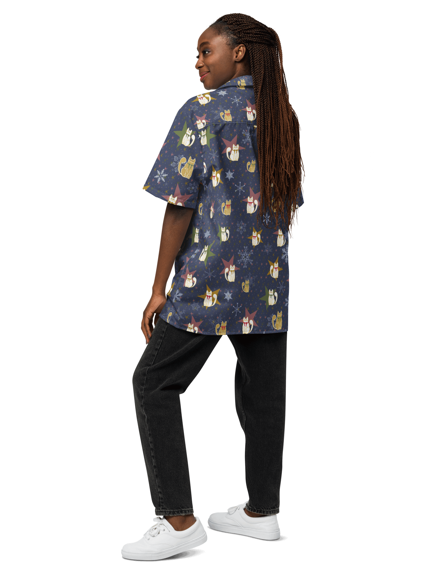 Star Kitties Oversized Button-Down Shirt product image (7)