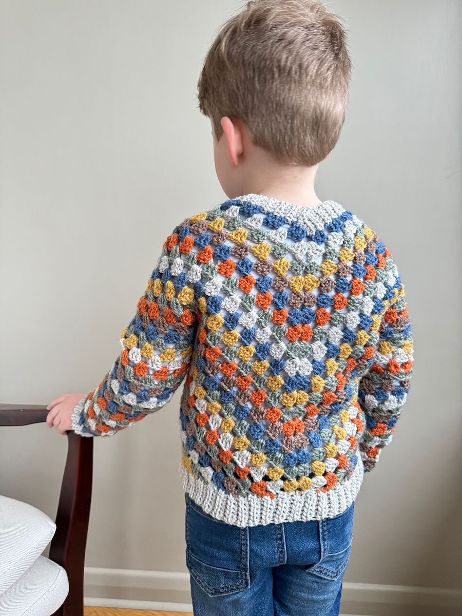 Child Granny Stitch Sweater Pattern | Sizes Newborn to 10 Years | Pdf Instant Download product image (9)