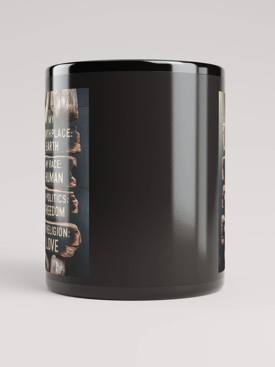 Earth, Human, Freedom, Love #Motivational Glossy Mug - Black product image (5)