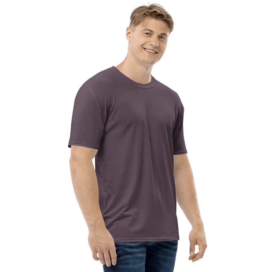 Plain Mauve Soft Summer Men's Crewneck Polyester Heavyweight Premium T-Shirt by Treasure Pie product image (6)