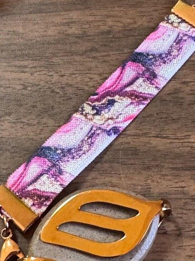Purple Marble Elastic Bracelet | Handmade Accessory for Bellabeat Leaf Urban & Ivy product image (1)