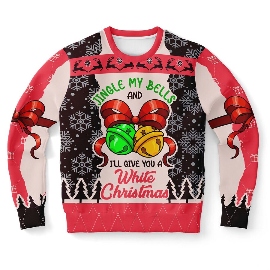 “Jingle My Bells” Funny Holiday Sweatshirt | Naughty White Christmas Holiday Jumper | Adult Humor Party Outfit product image (9)