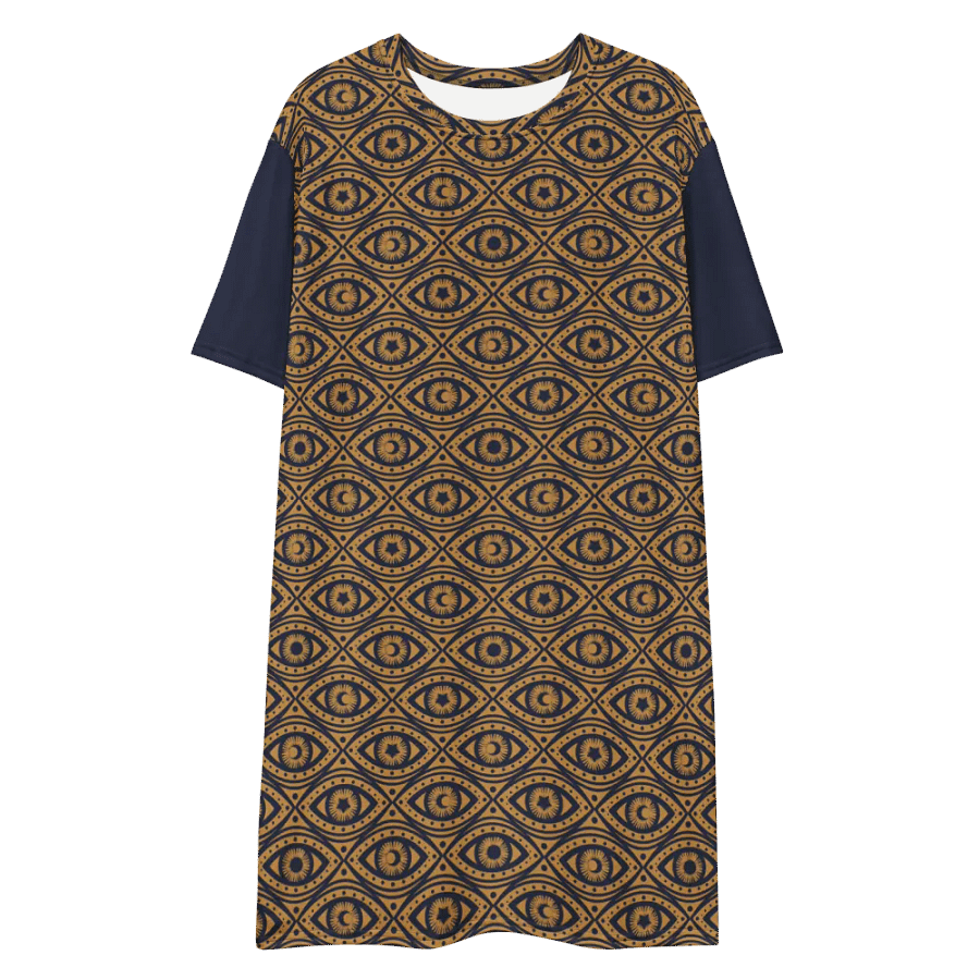 Boho Celestial Eyes Stars & Moons T-Shirt Dress product image (8)