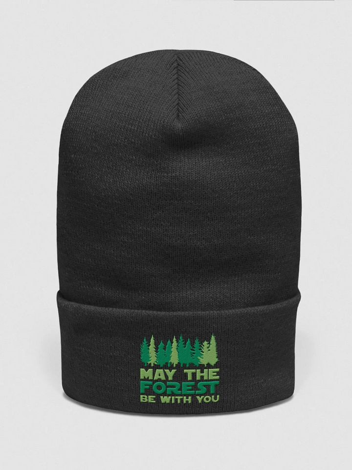 May the FOREST Be With You Cuffed Embroidered Beanie 12" Tall Winter Pines Hat product image (5)