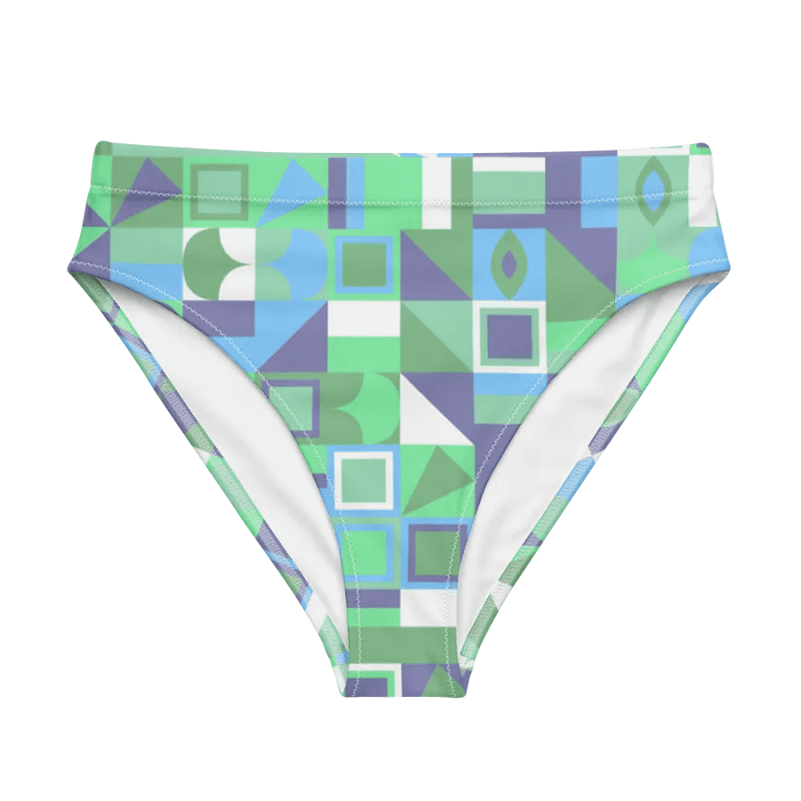 Colorful vector Pattern Design High Waisted Bikini Bottom - v16 product image (5)