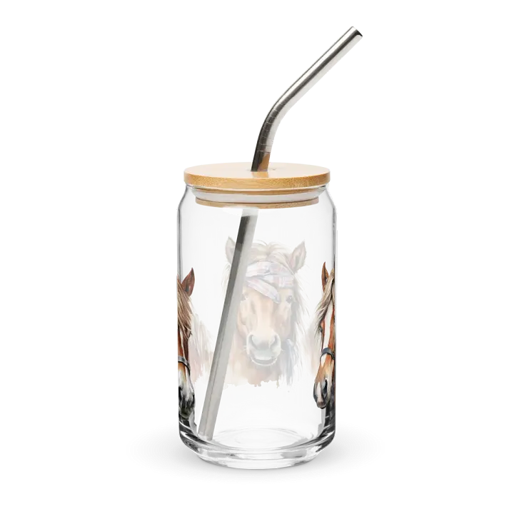 Equestrian Elegance Glass Can Sipper product image (2)