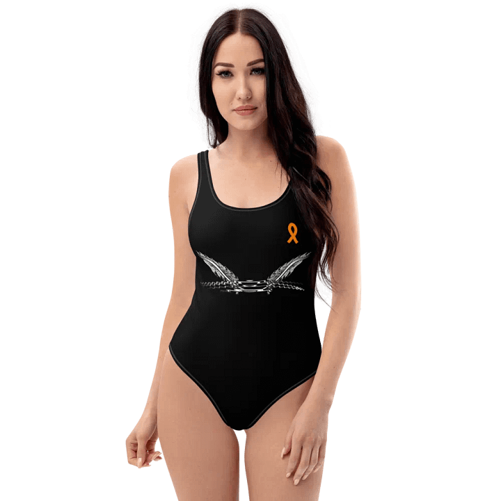 One-Piece Swimsuit - Black - Cancer Awareness Orange Ribbon product image (1)