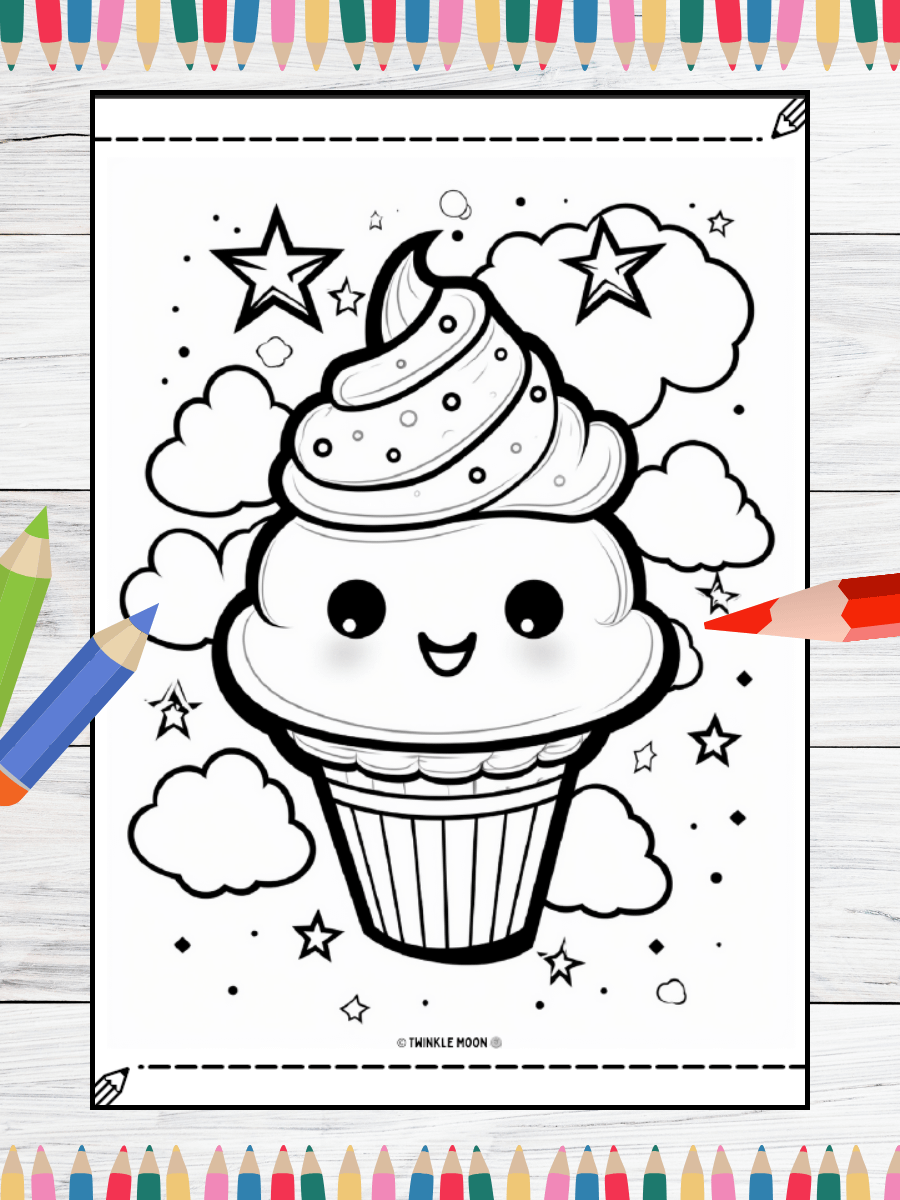 25 Cute Kawaii Space Coloring Pages#7 (PDF Coloring Pages) product image (3)