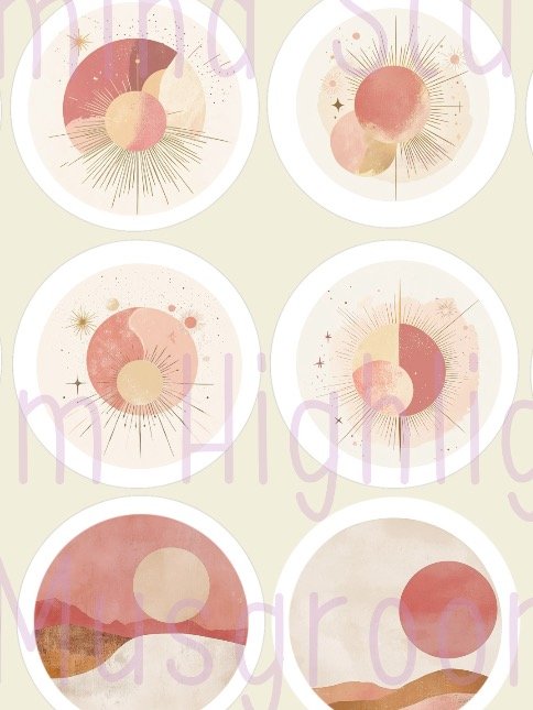Celestial Sunrise Instagram Highlight Covers | Set of 15 Boho & Abstract Sun Icons | Cosmic Earthy Aesthetic product image (2)