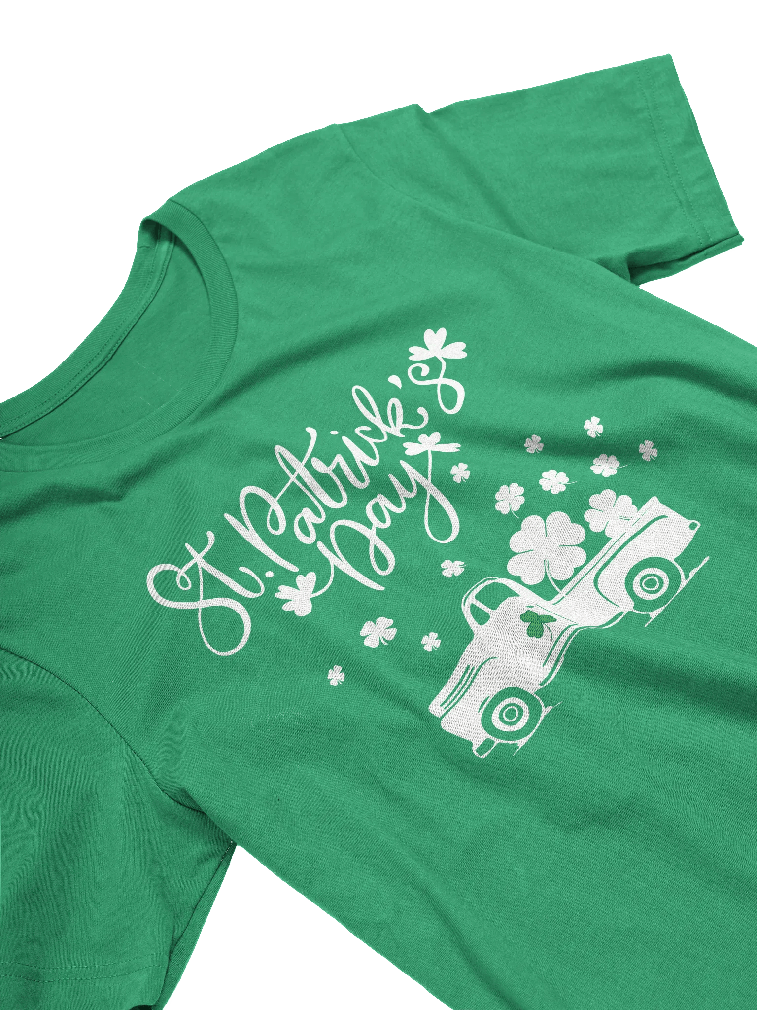 Patrick's Day Vintage Car and Clover T-Shirt product image (8)