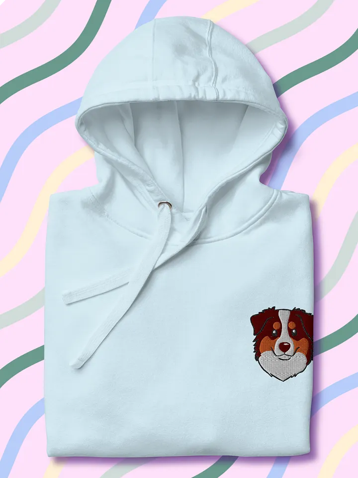 Cheerful Australia Shepherd Embroidered Cotton Hoodie product image (2)