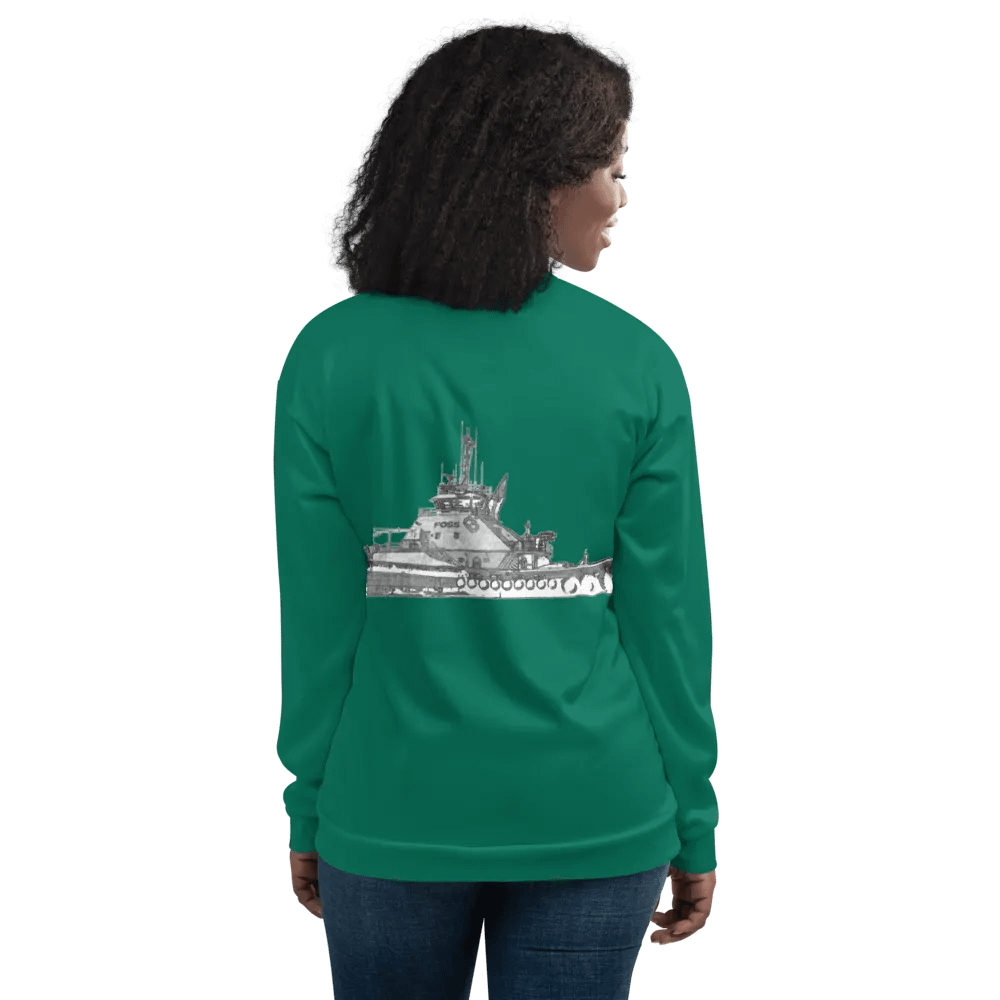 Copy of Twin Anchor Titan tug Teal Bomber Jacket product image (11)