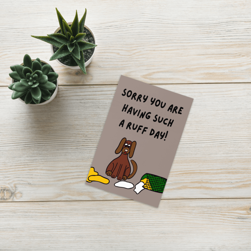 “Sorry You’re Having a Ruff Day” Dog Greeting Card – Cute Pun Card for Encouragement product image (6)