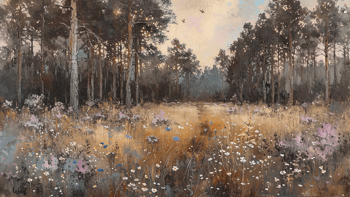 Vintage TV Art Landscape Painting - No Frame, Digital Download product image (1)