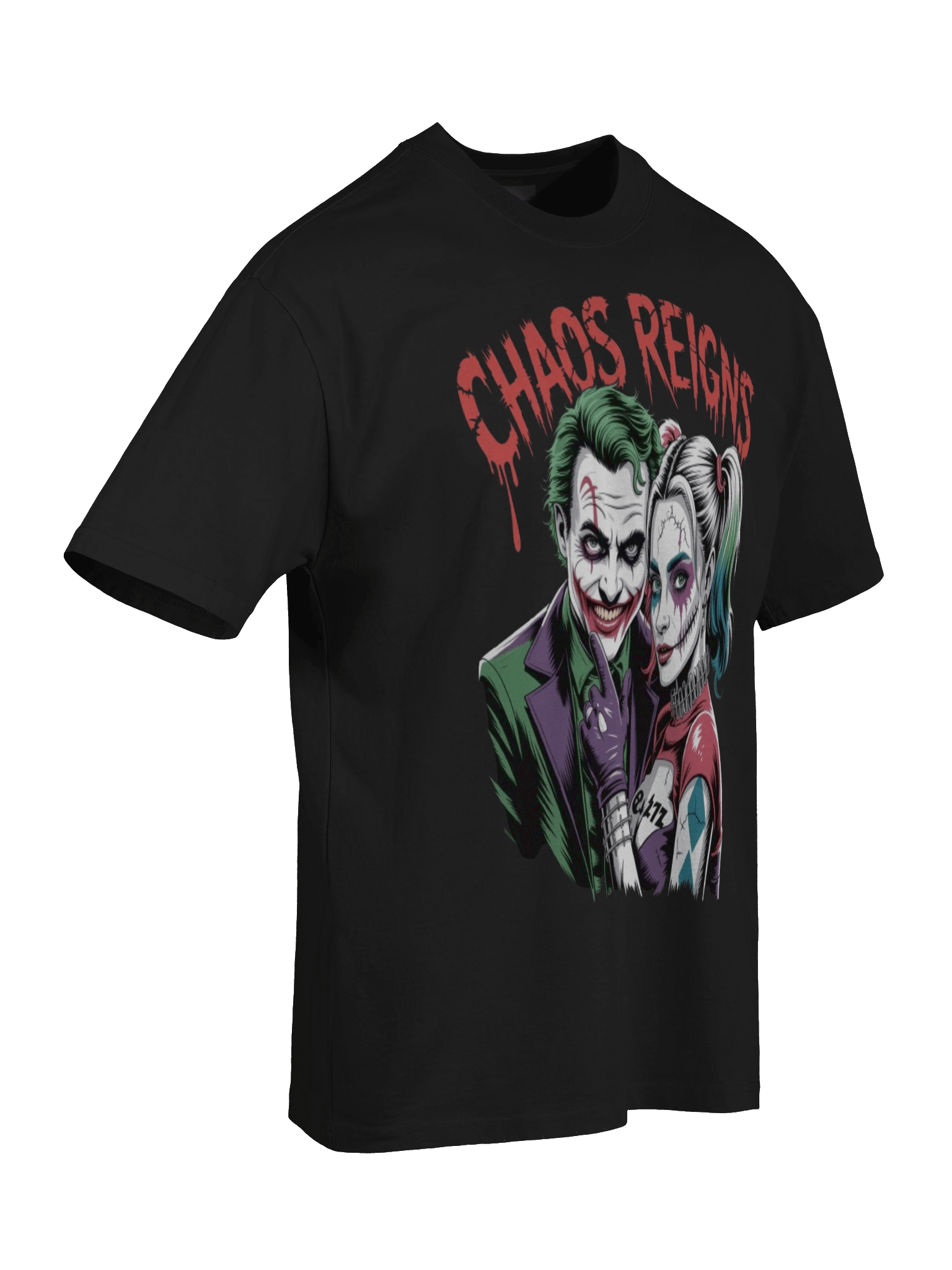 Joker & Harley Quinn 'Chaos Reigns' Oversized Faded T-Shirt product image (8)