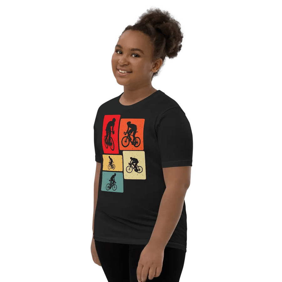 Cyclist Silhouette Youth T-Shirt product image (11)