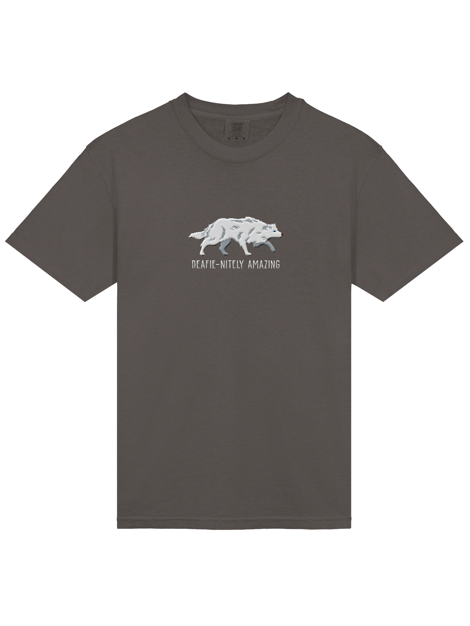 Deafie-Nitely Amazing T-Shirt(Embroidered) of a Border Collie(Double Merle) product image (16)