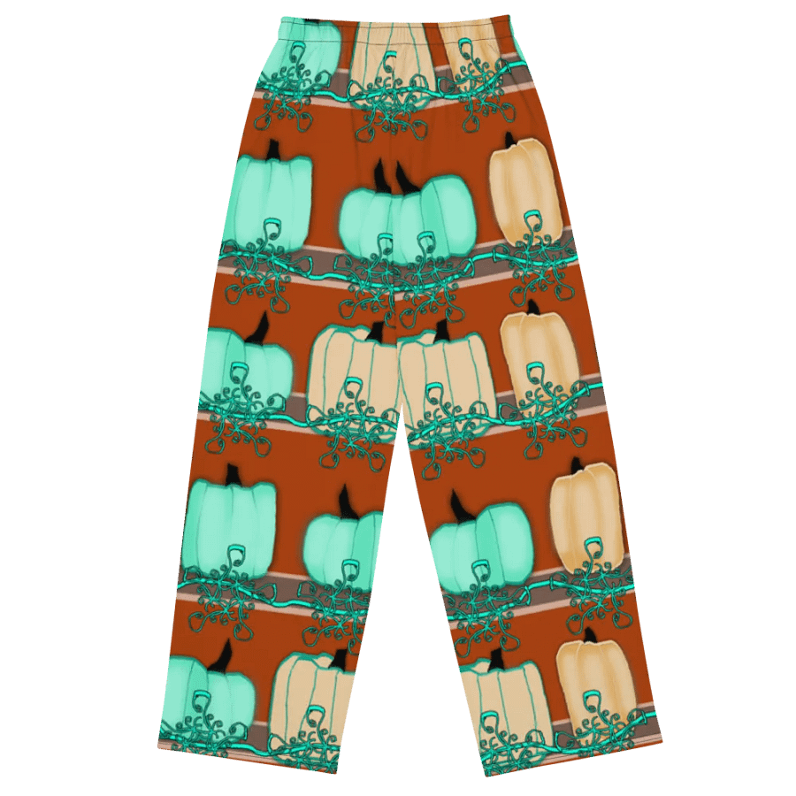 Blue Green pumpkins Wideleg Pants product image (1)