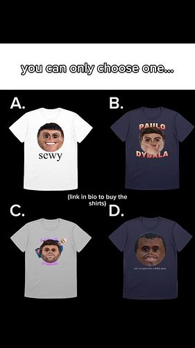 U can only choose 1 👺✌️

#fyp #funnyclothes #funny #trending #memeclothing #need #clothes #brainrot #football #cr7 #messi #dy...
