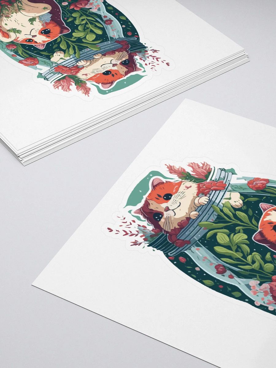 Chonk Cats in a Flower Jar Sticker product image (4)