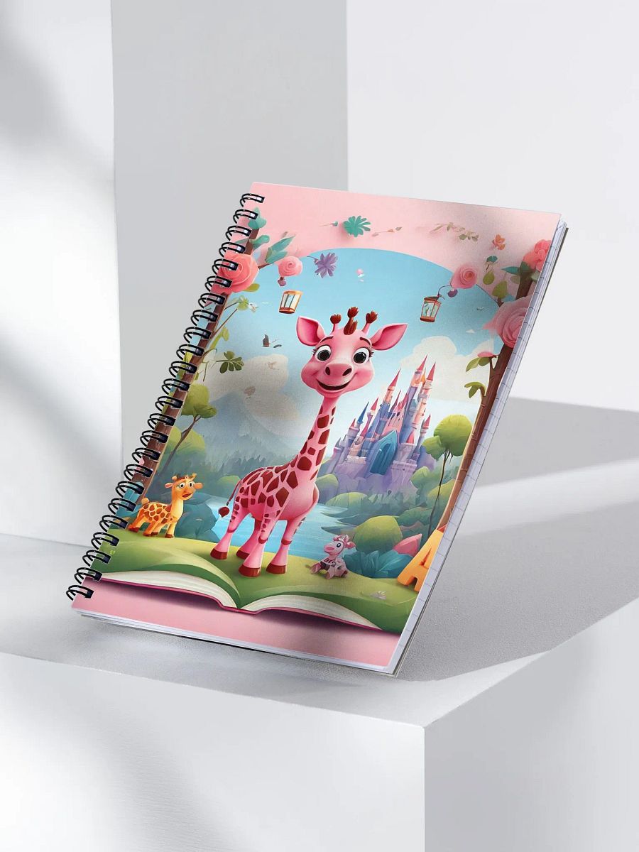 pink giraffe with flower and book product image (3)