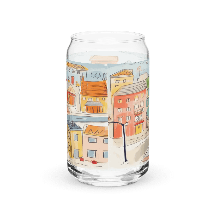 'No Nos Avergonzamos de las Buenas Noticias' Town Village Can-Shaped Glass product image (2)
