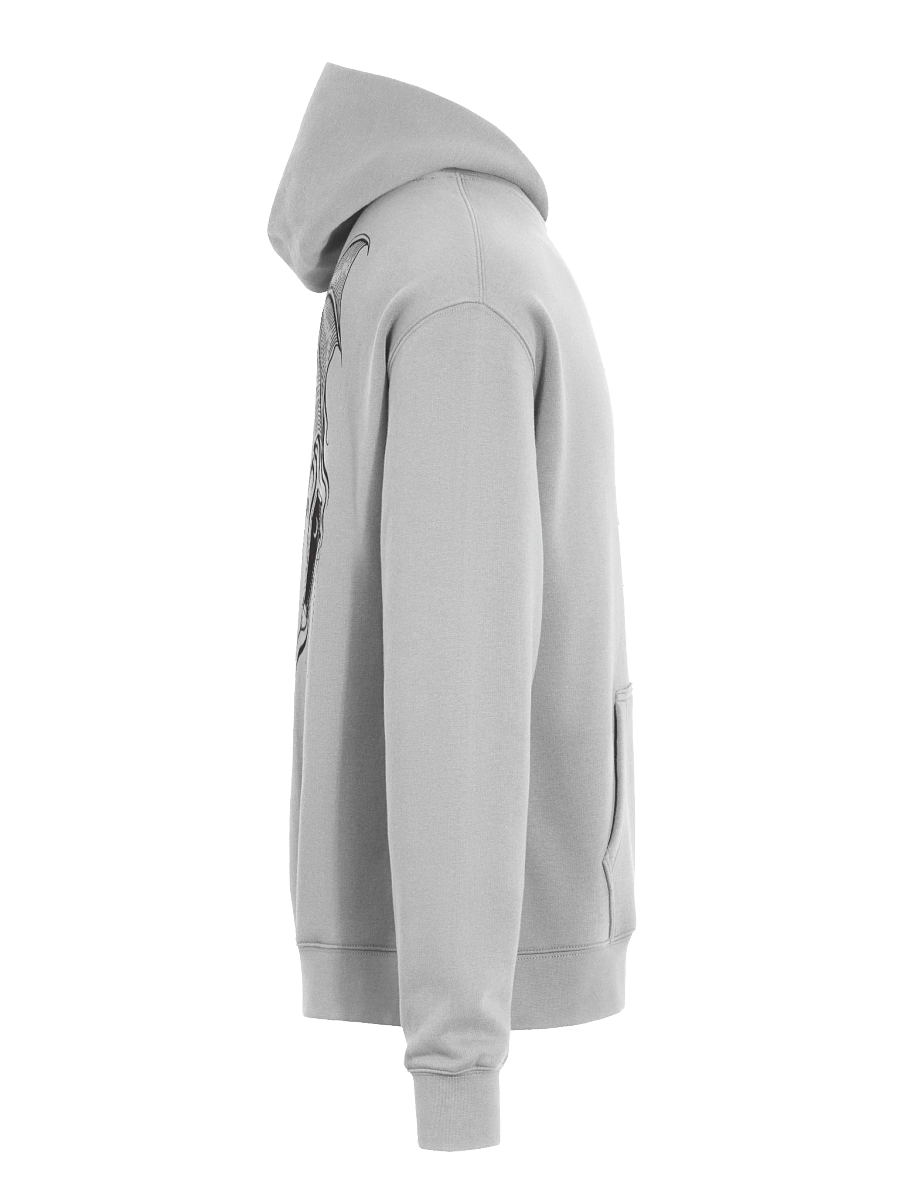 Grey Gothic Bat and Skull Oversized Hoodie product image (8)