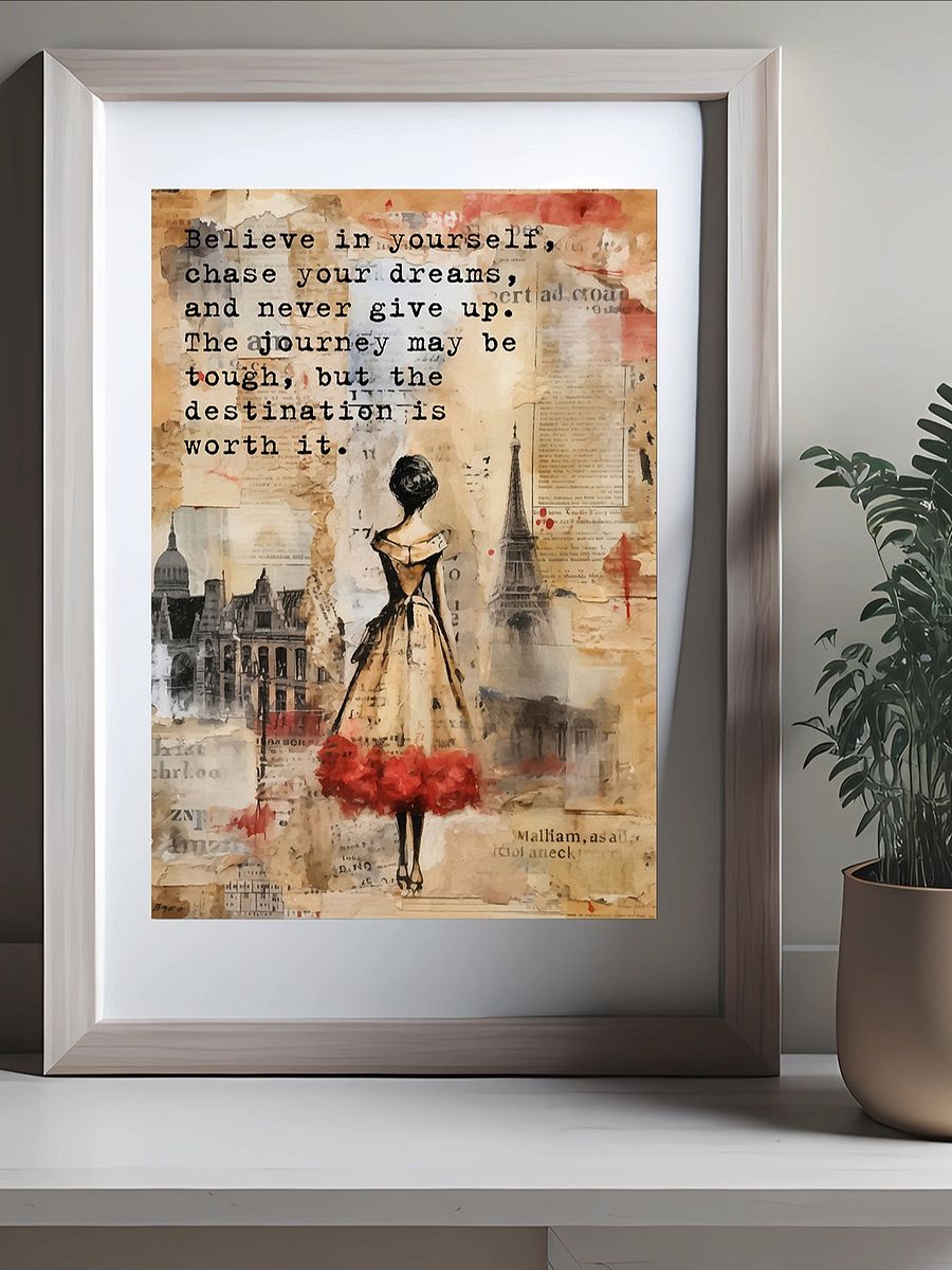 Believe in Yourself: A Retro-Inspired Poster Celebrating Beauty and Strength product image (1)