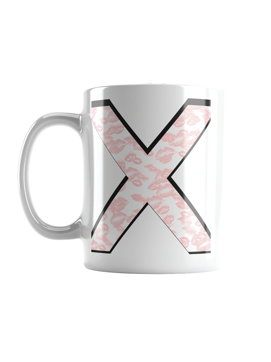 White X Pink Lipstick Kisses | Glossy White Mug product image (3)