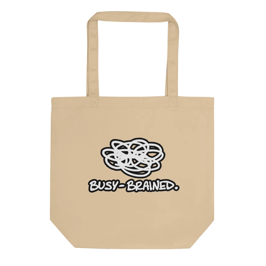 BUSY-BRAINED (lined design) tote bag product image (1)
