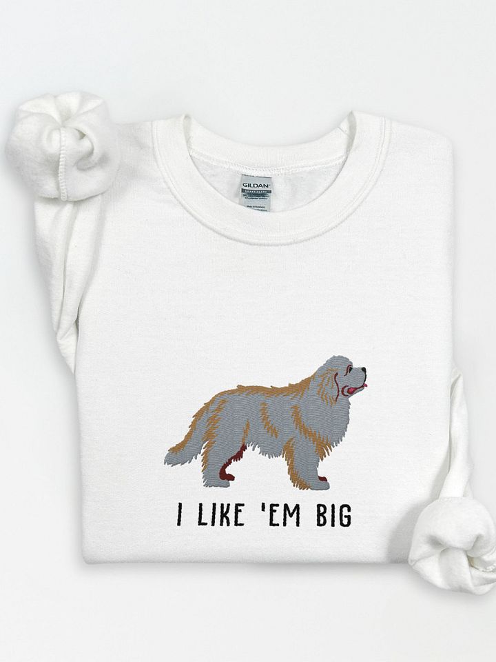 I Like 'Em Big Sweatshirt (Embroidered) of a Newfoundland(Grey) product image (1)
