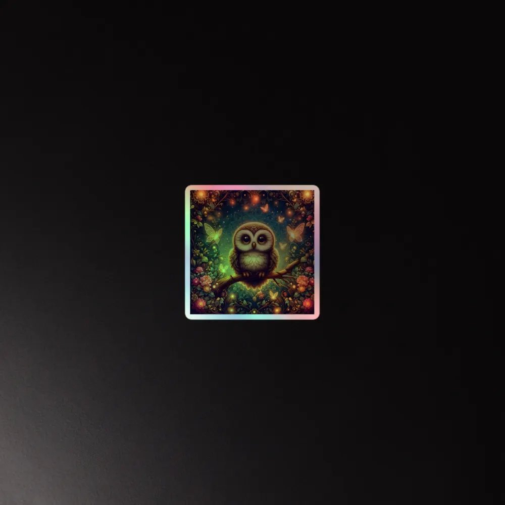 Whimsical Owl Holographic Sticker Set product image (2)