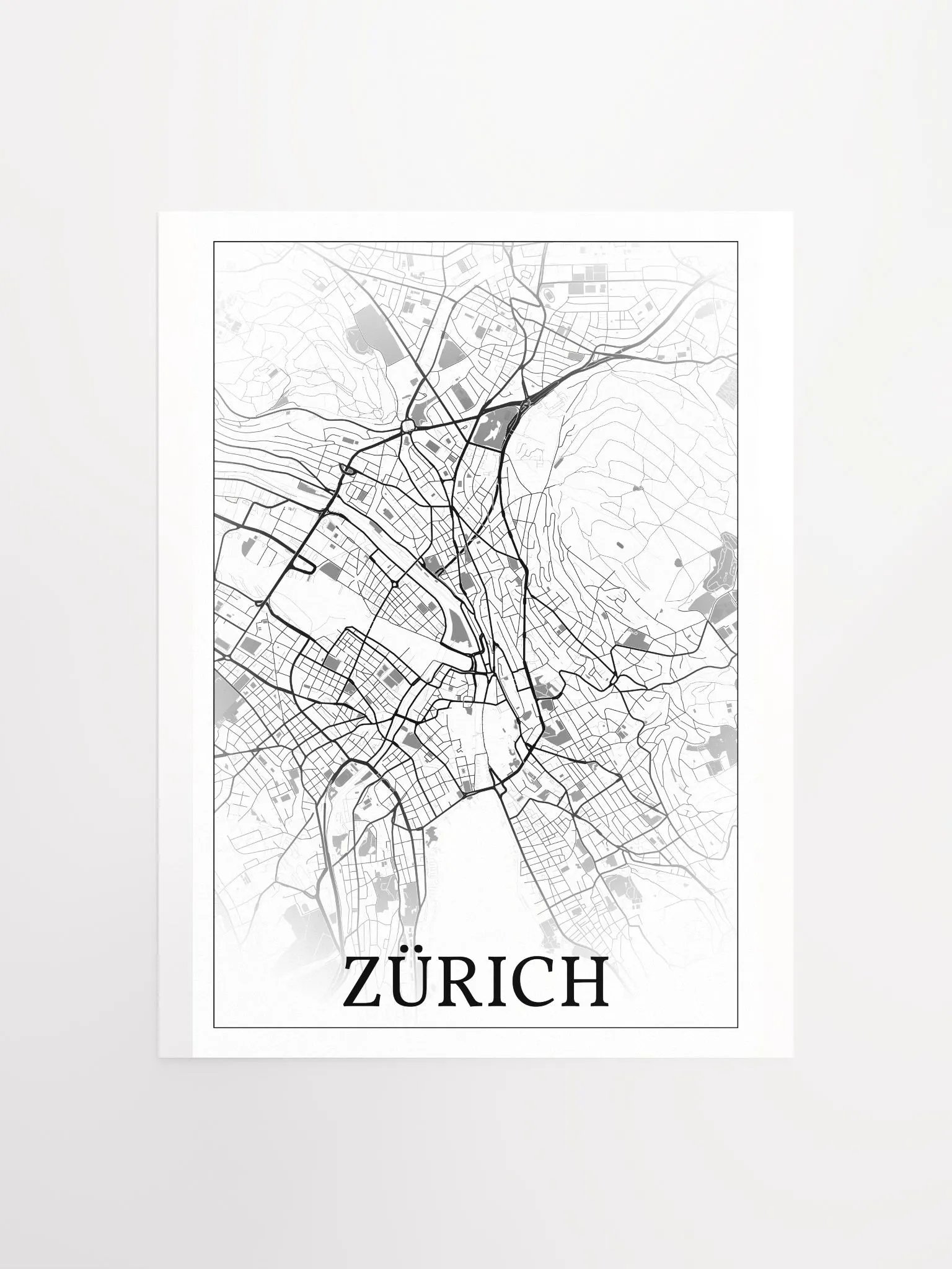 Zürich, Switzerland, city map print product image (4)