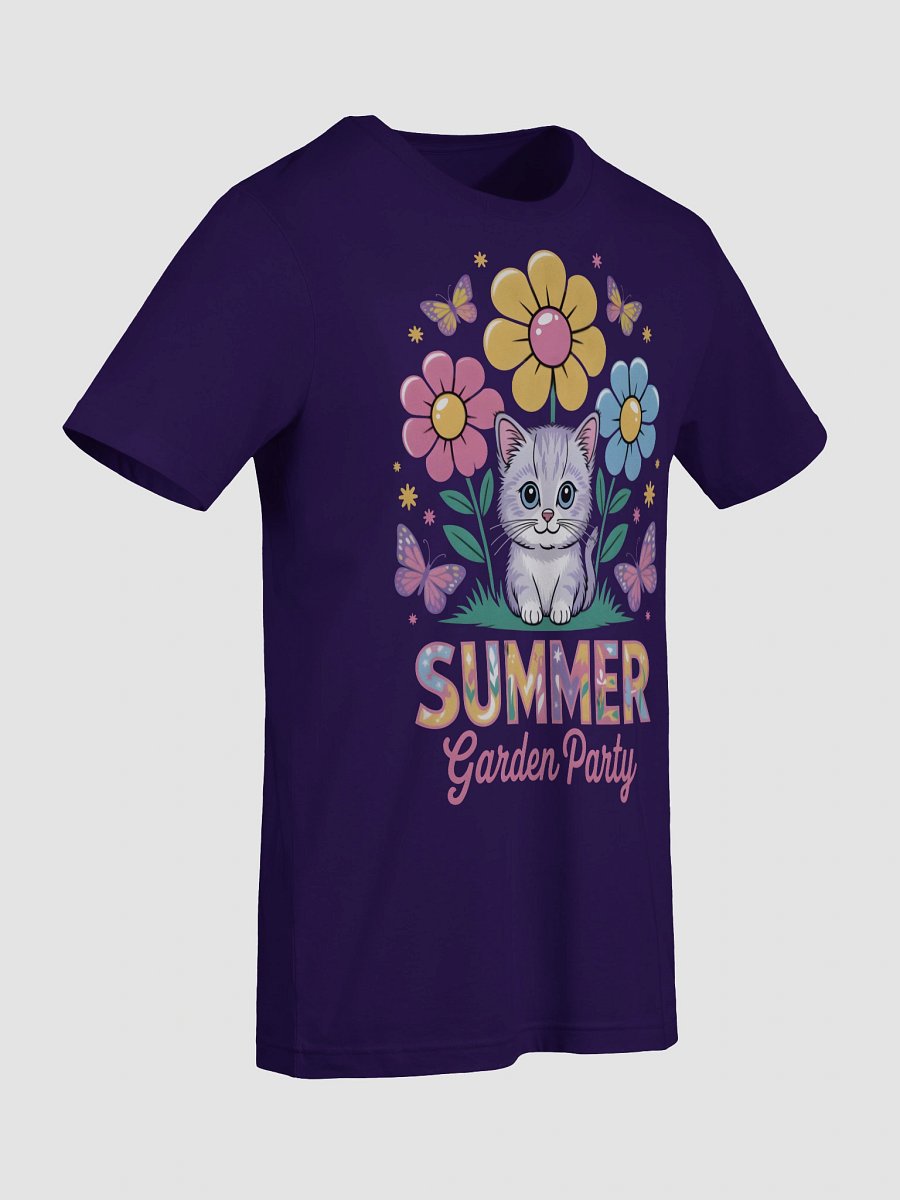 Whimsical Garden Party Cat T-Shirt product image (88)