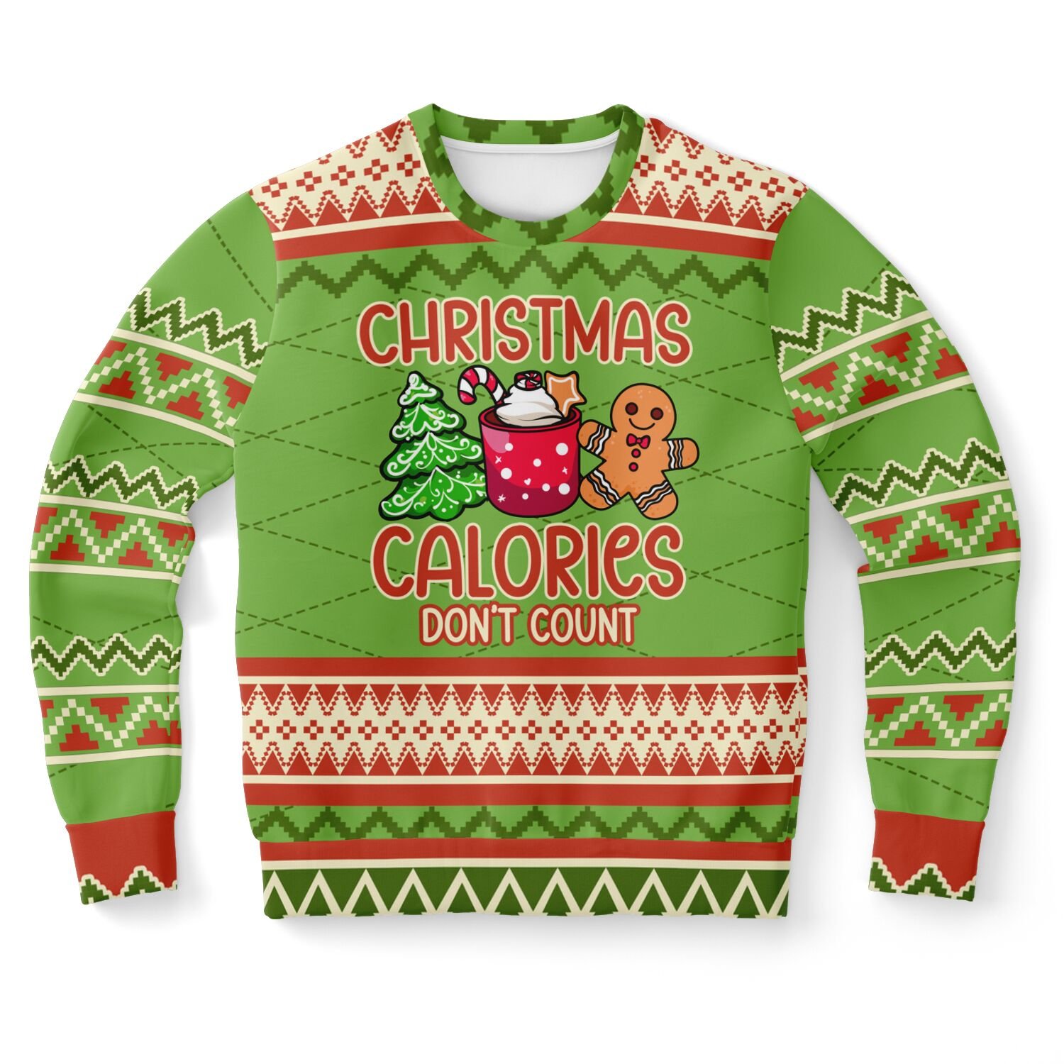 "Christmas Calories Don't Count" Holiday Sweatshirt | Gingerbread Cookie Christmas Sweater | Funny Christmas Food Lover Outfit product image (9)