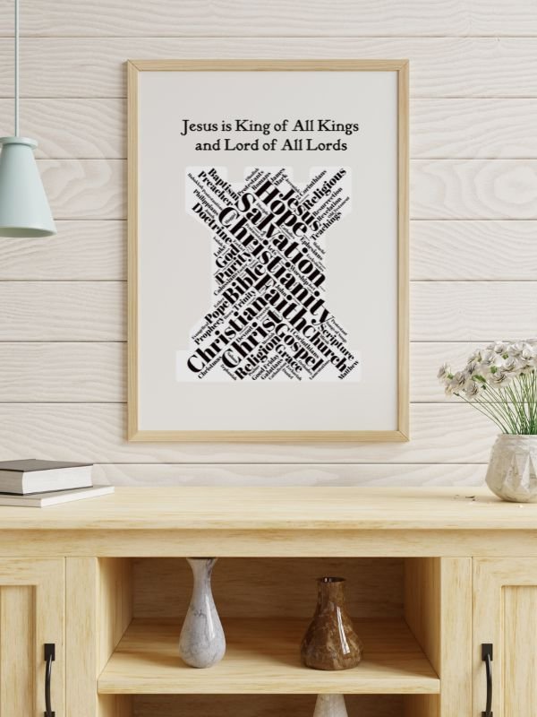 Printable Christian Wall Art – "Jesus is King of Kings, and Lord of All Lords" Castle Design product image (3)