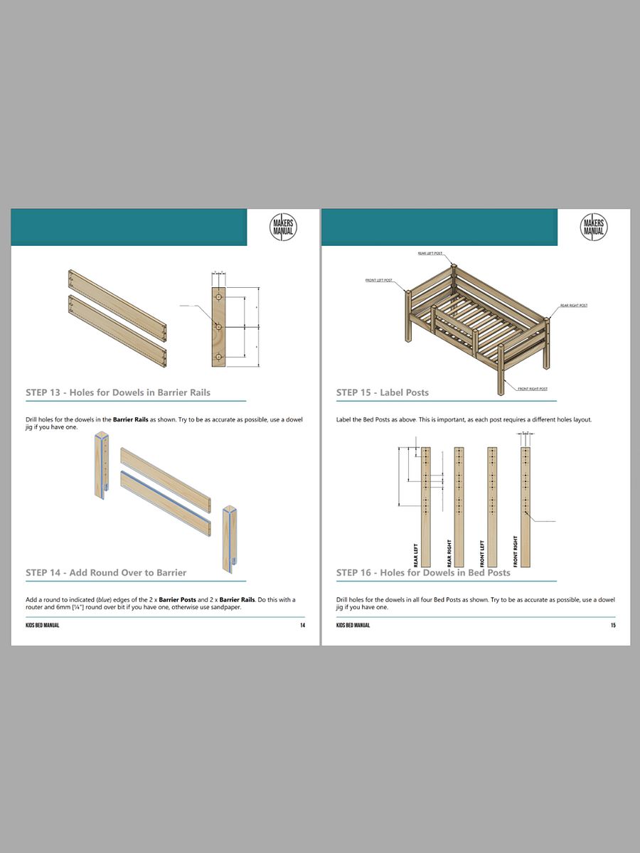 Kids Bed with Slide & Storage | Digital Plans product image (10)