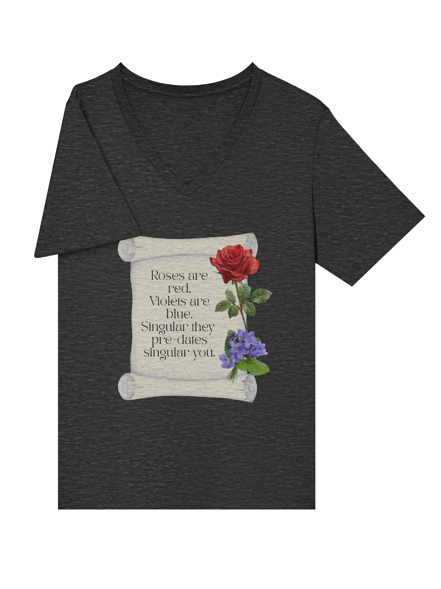 Singular they (v-neck printed front & back) product image (5)