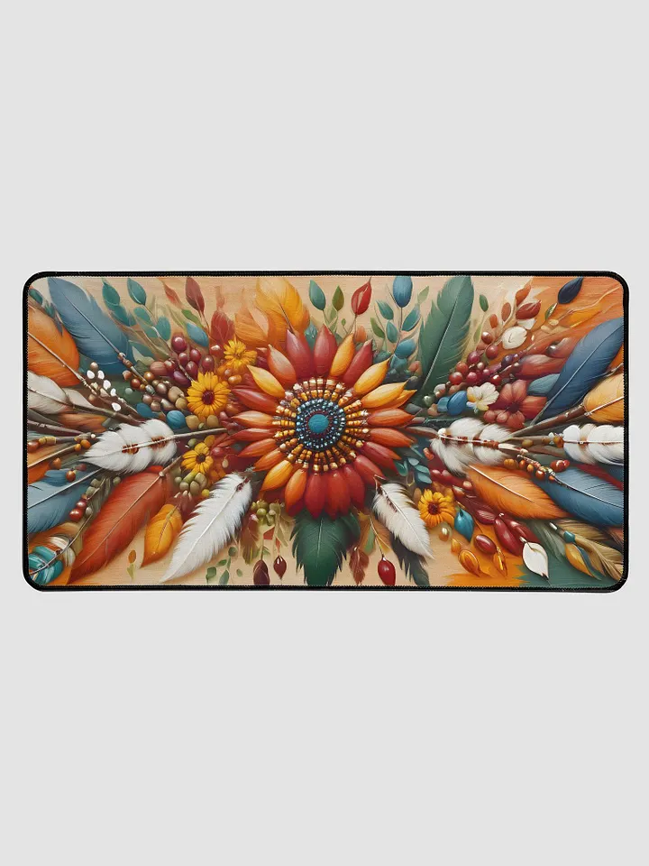 Desk Mat (15.5x31.5 inches) - Boho Feathers Design product image (1)