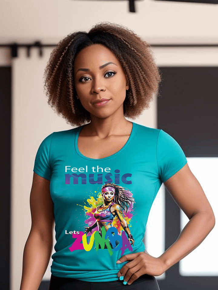 Feel The Music Lets Zumba Fitness Dance Class Instructor T-Shirt product image (2)