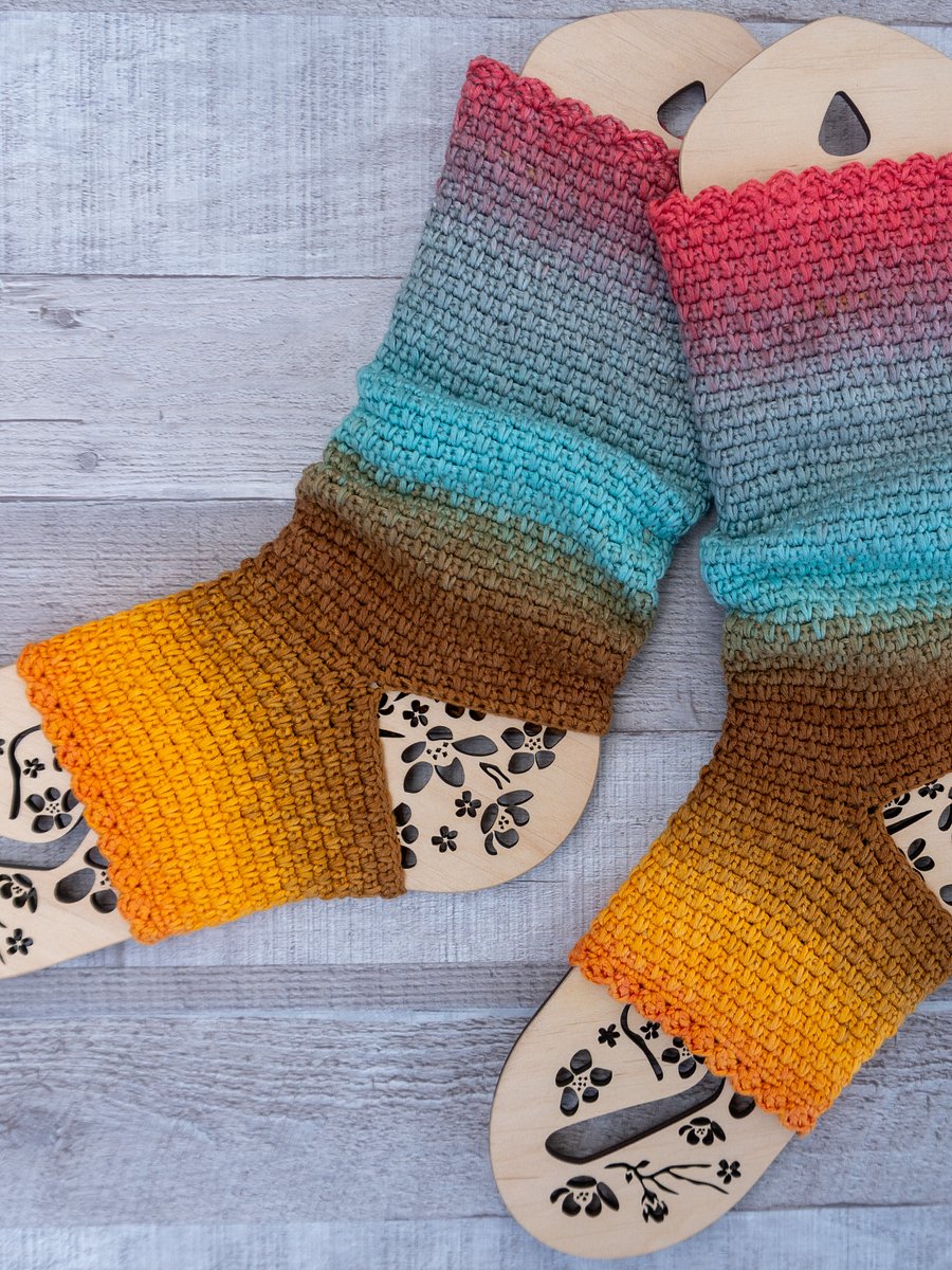 Double Moss Crochet Sock Pattern product image (5)