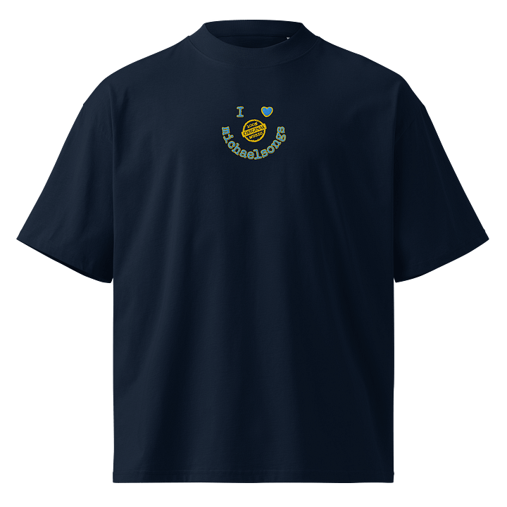 NEW!! organic oversized tee w/embroidered smiley logo product image (1)