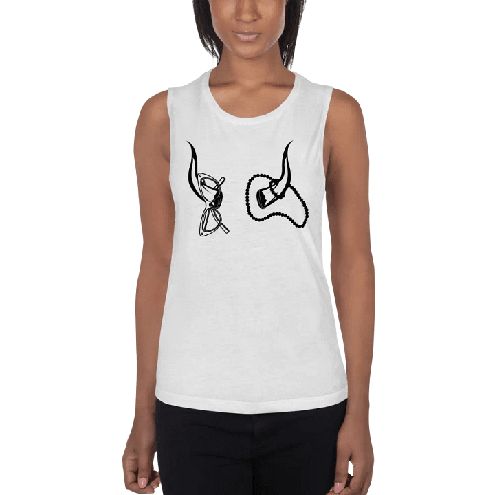 Horns, Glasses & Pearls Flowy Muscle Tank product image (17)