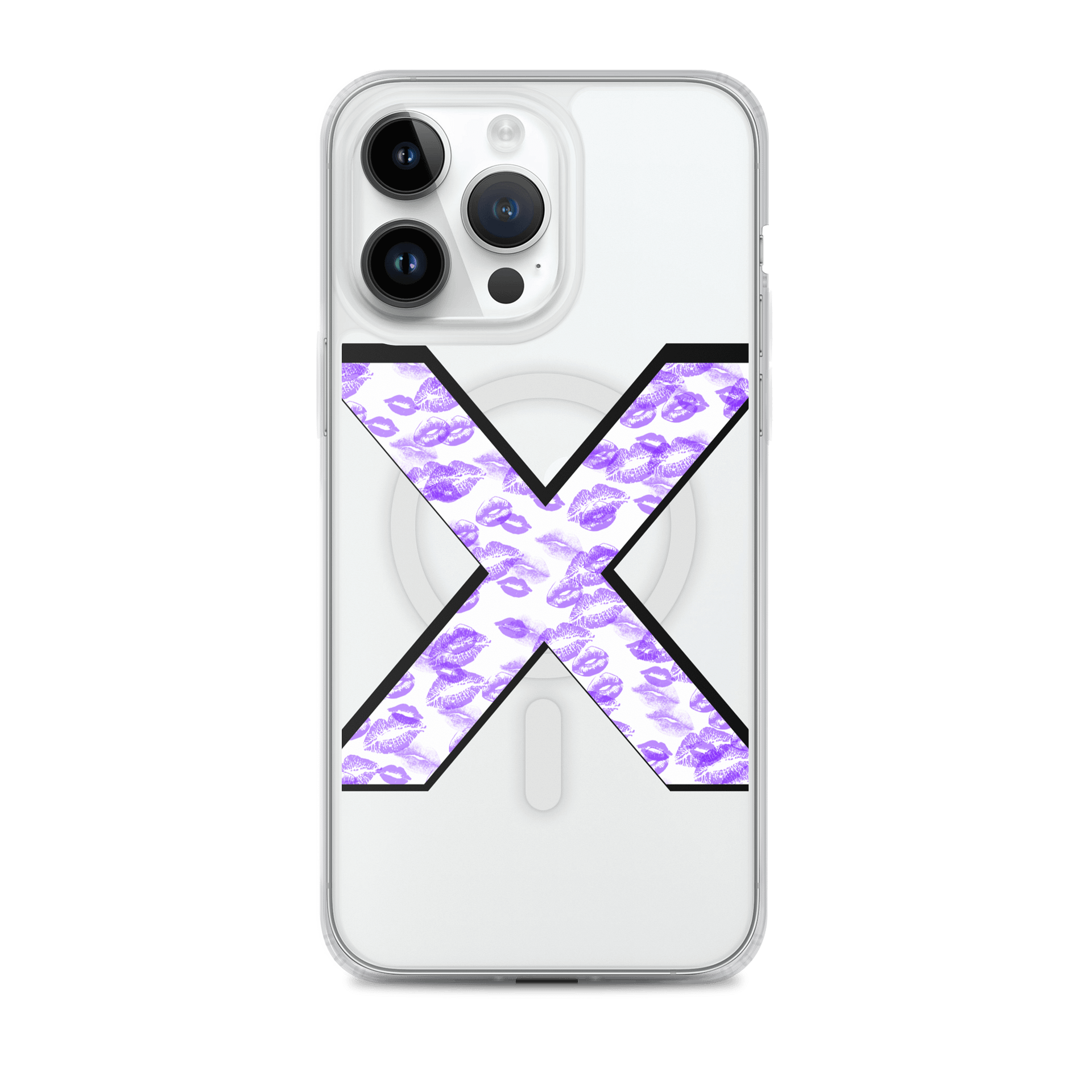 White X Purple Lipstick Kisses | Phone Case product image (1)