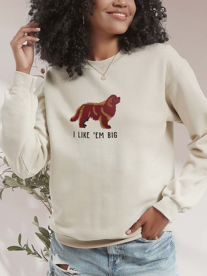 I Like 'Em Big Sweatshirt (Embroidered) of a Newfoundland(Choco) product image (2)