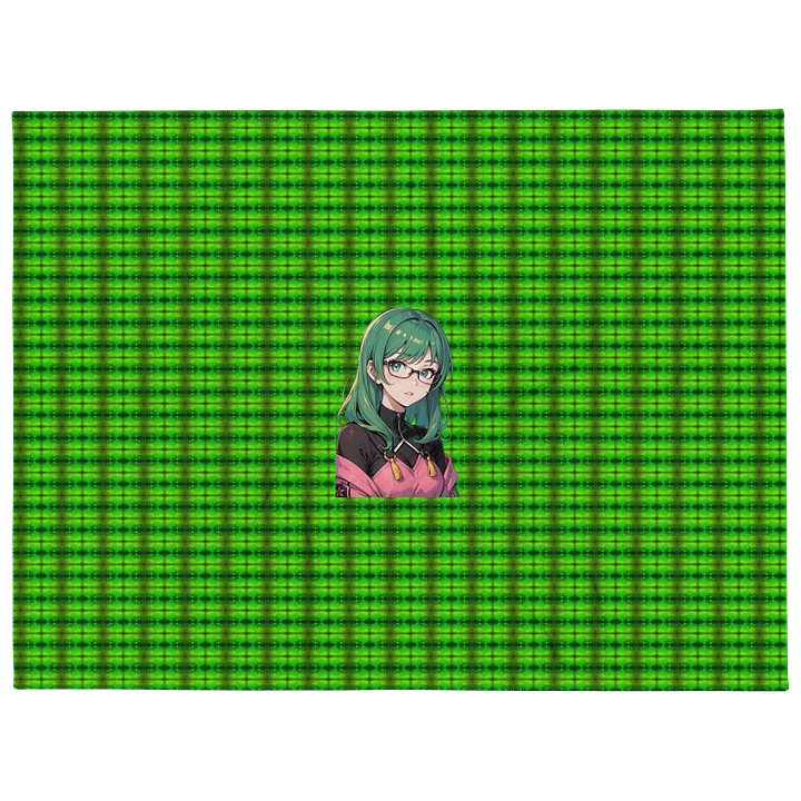 (Green WAIFU) K Throw Blanket product image (2)