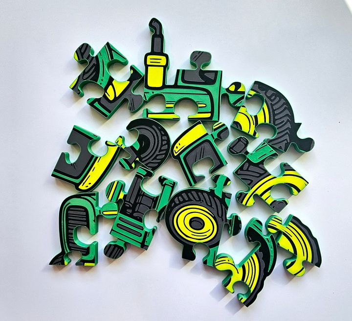 Tractor 3D Printed Jigsaw Puzzle – Perfect for Little Builders! product image (2)
